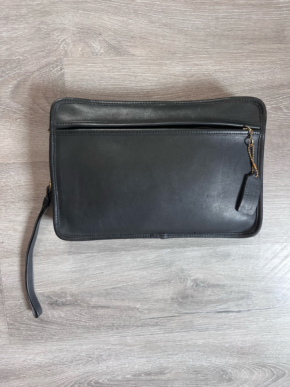 vintage coach #9834 Large Zip Clutch Bag in black